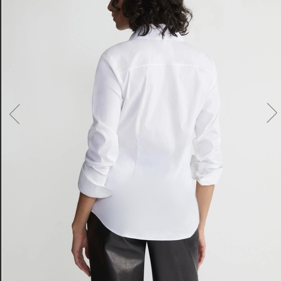 Lafayette 148 New York White Button-Down Shirt - Picture 3 of 9